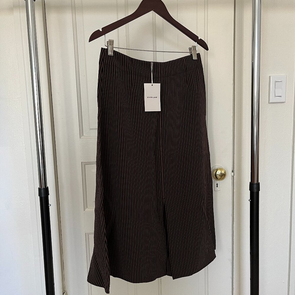 Everlane black and brown midi slip skirt (NWT)